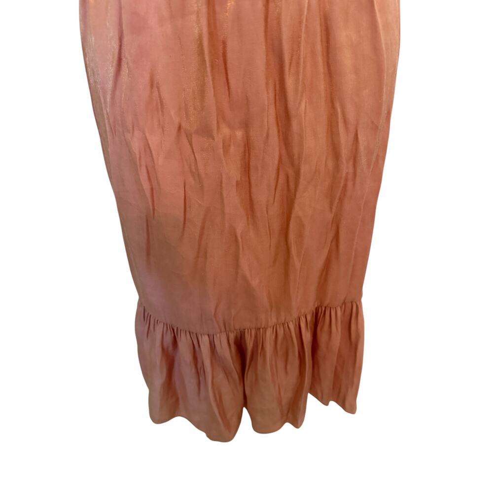 NWOT INA (i:na) Dark Peach Long Dress in Shiny Material Midi   M​ - Picture 4 of 12